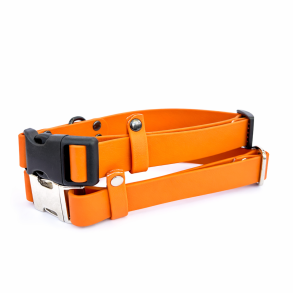 BioThane halsb�nd med klik sp�nde - farve br�ndt orange,