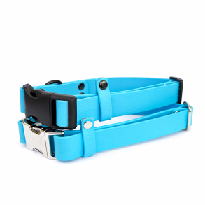 BioThane halsb�nd med klik sp�nde - farve sky bl�,