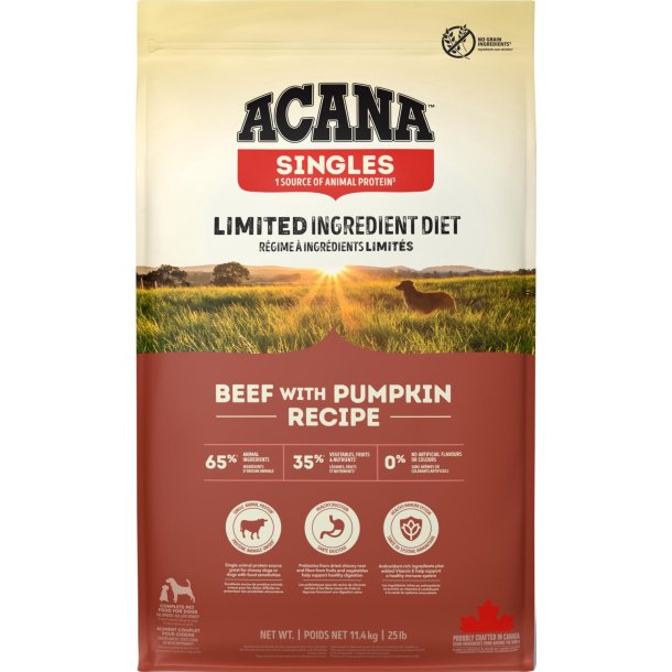 ACANA Dog Singles Beef &amp; Pumpkin Recipe - 11,4kg