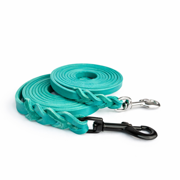 L�der line - bredde 8mm - farve turkis,