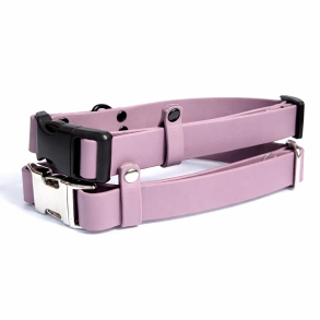 BioThane halsb�nd med klik sp�nde - farve blomme lilla,