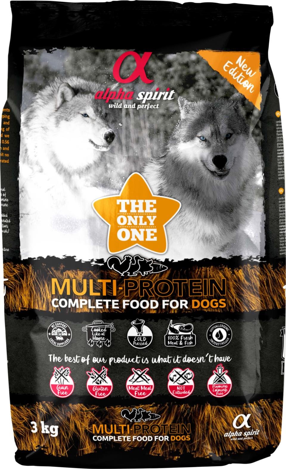 ALPHA SPIRIT Hundefutter Halbfeucht, 9 Kg – Multiprotein Für Ausgewachsene Hunde