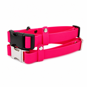 BioThane halsb�nd med klik sp�nde - farve pink,