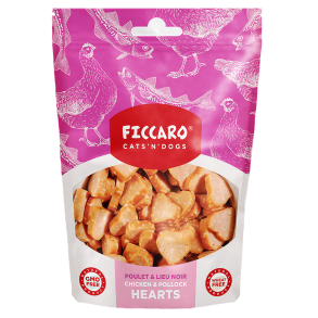 FICCARO Chicken & Pollock Hearts -100g
