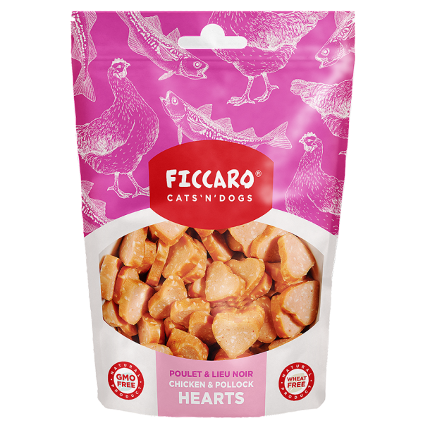 FICCARO Chicken &amp; Pollock Hearts -100g
