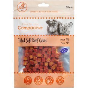 Companion Soft beef cubes (oksekd fyldt med laks & torsk) - 85g