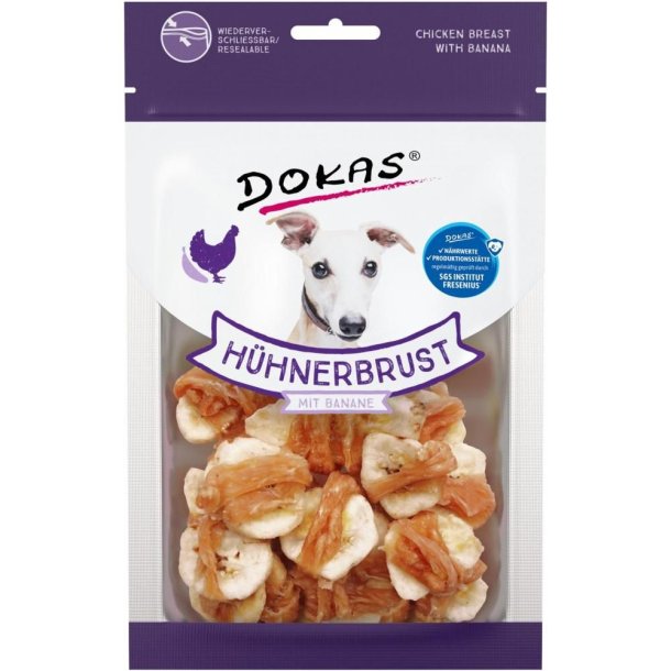 Dokas Trret kyllingebryst m. banan  - 70g