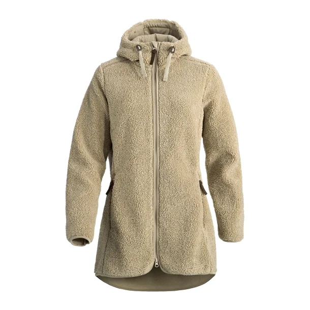 Fleece jakke - lang - beige