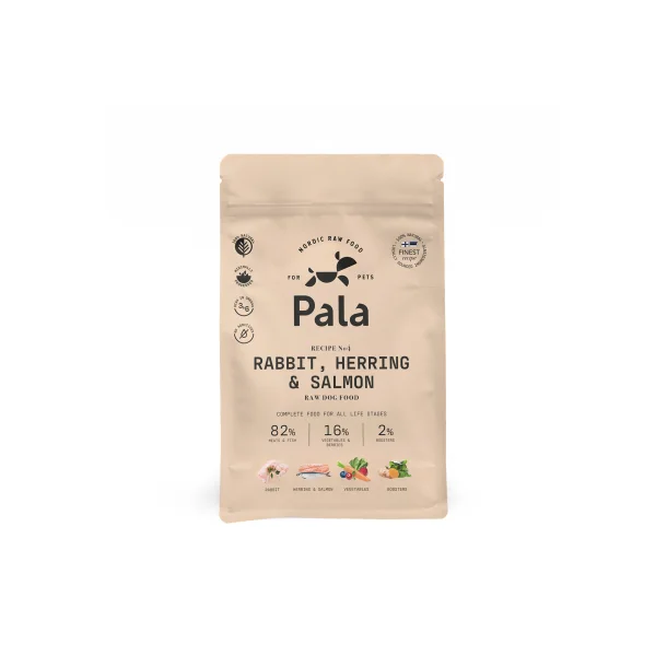 Pala Petfoods - opskrift nr. 4 - Rabbit, herning &amp; Salmon - 1 kg