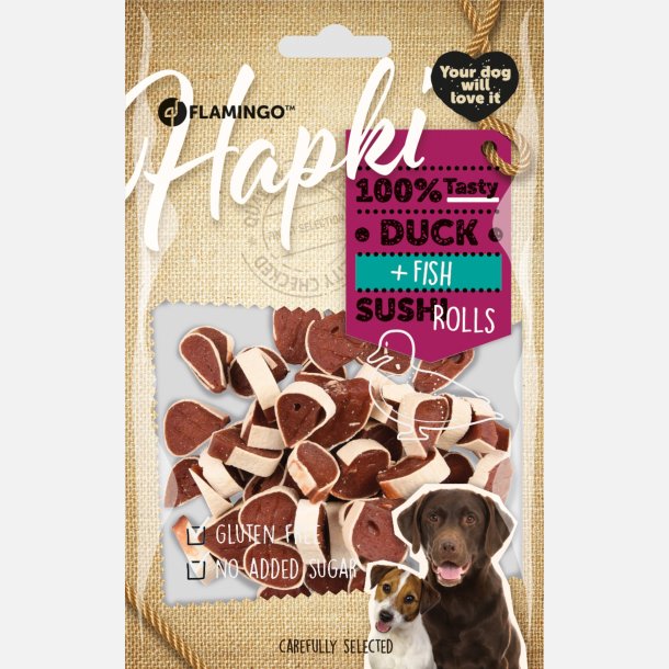 Hapki Duck &amp; Fish sushi rolls- 85g