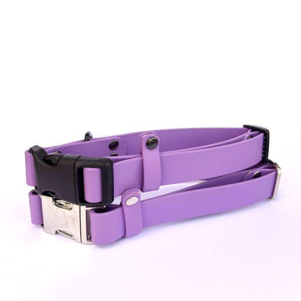 BioThane - halsbnd med klik spnde - amethyst lilla