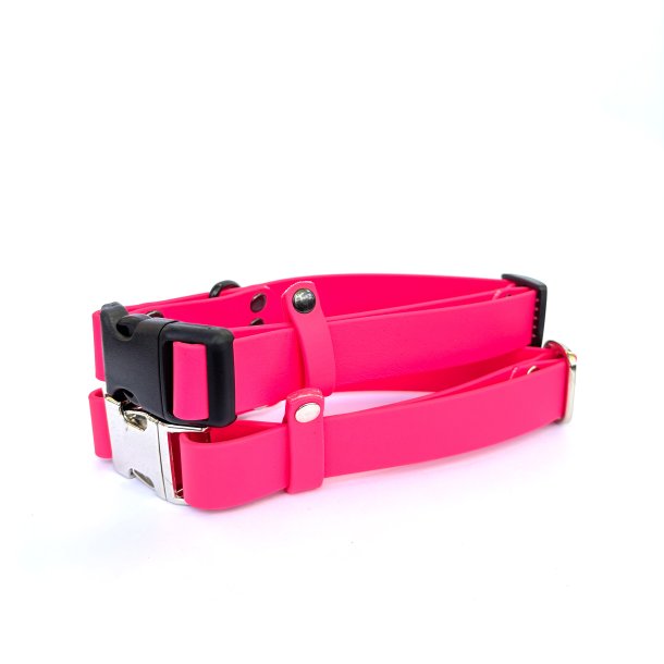 BioThane - halsbnd med klik spnde - pink
