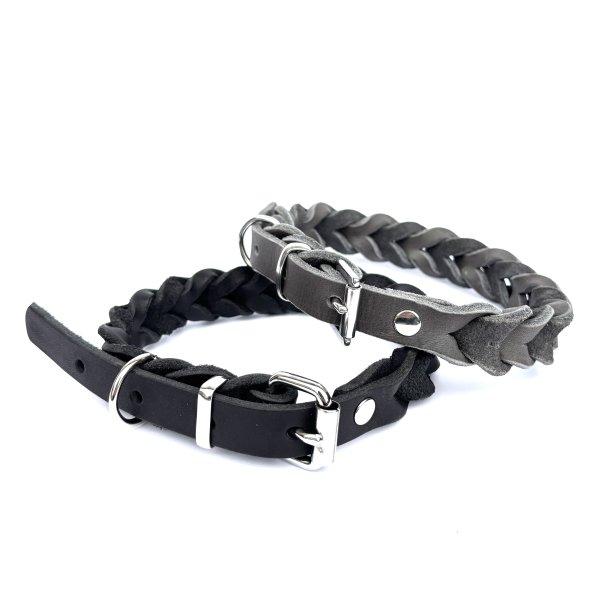 AK dogdesign - Fedtlder halsbnd flettet - bredde 18mm