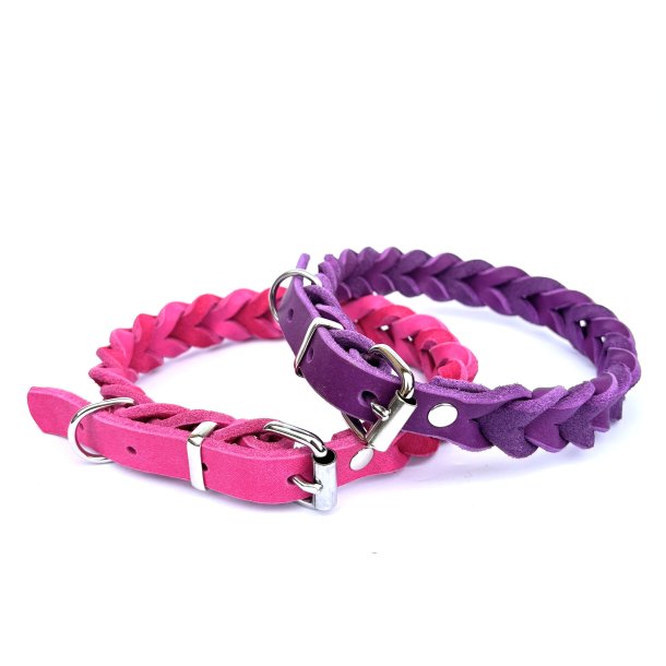 AK dogdesign - Fedtlder halsbnd flettet - bredde 25mm