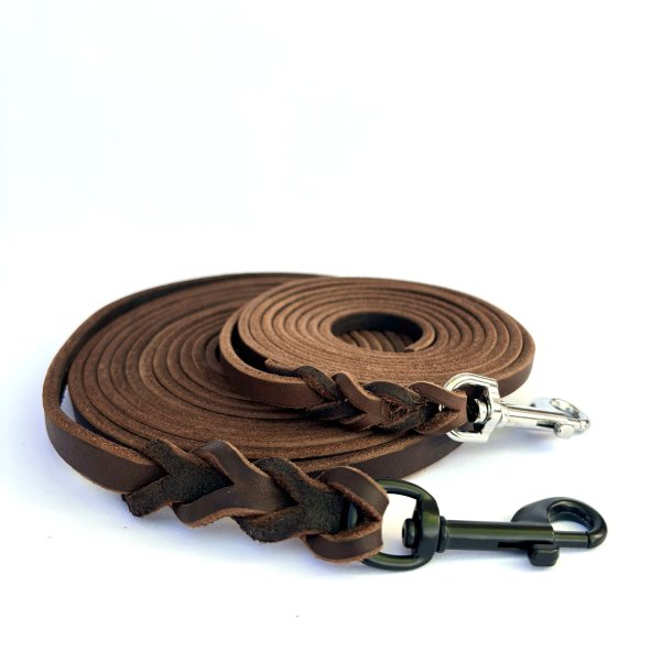 AK dogdesign - L�der line - bredde 15mm - farve m�rkebrun,