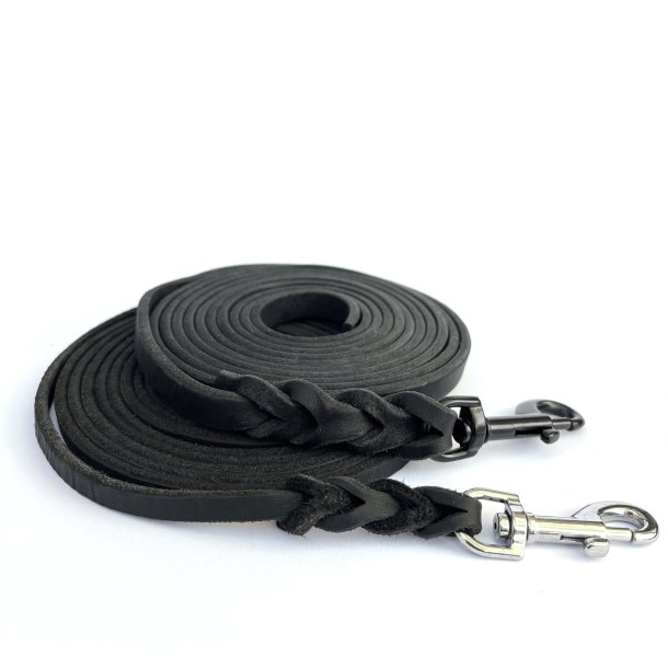 AK dogdesign - L�der line - bredde 8mm - farve sort,