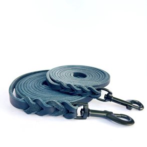 L�der line - bredde 12mm - farve m�rkebl�,