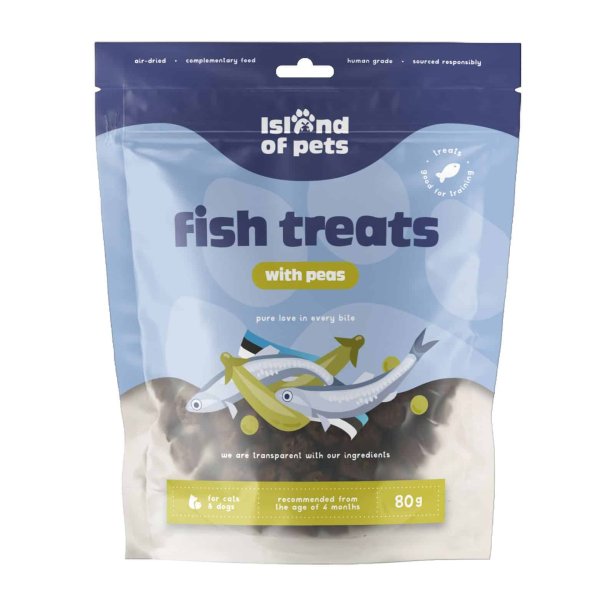 Island of Pets, Fish treats with peas - 200g