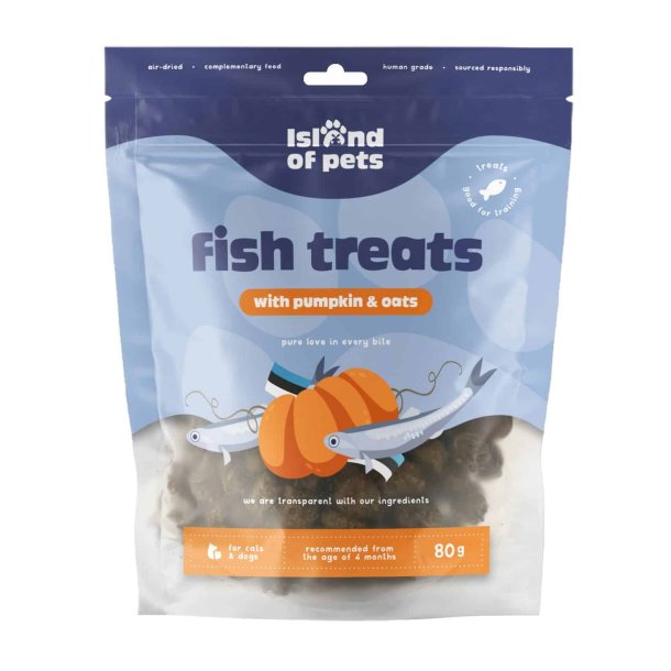 Island of Pets, Fish treats with pumpkin and oats - 200g