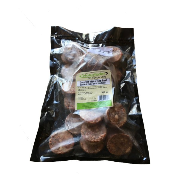 Naturfoder Gourmet menu med hest medaljoner -800 g