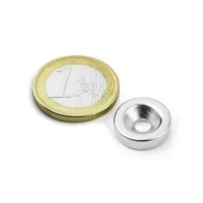 Magnet rund med hul i midten - 15 x 4mm