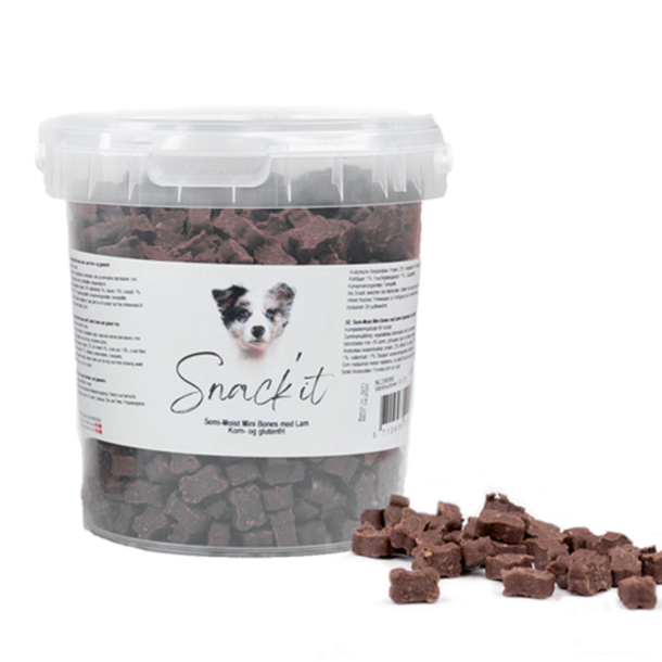 Snack'it Semi-Moist Mini Bones m. Lam - 500g
