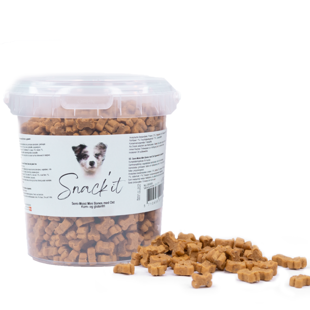 Snack'it Semi-Moist Mini Bones m. Ost  - 500g