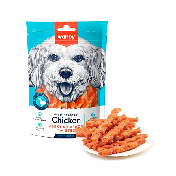 Wanpy Dog Chicken &amp; Carrot Sticks - 100g