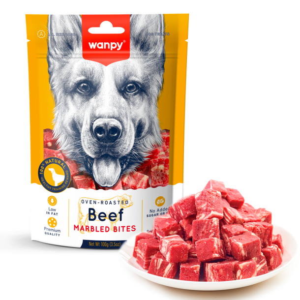 Wanpy Dog Marbled Beef Bites  - 100g