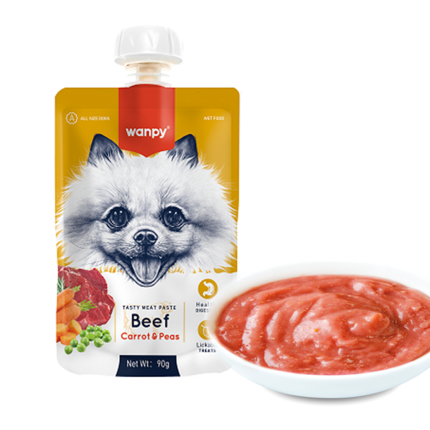 Wanpy Dog Tasty Meat Paste - Beef, Carrot &amp; Pea -  90g