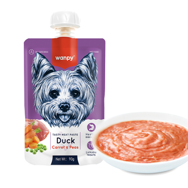 Wanpy Dog Tasty Meat Paste - Duck, Carrot &amp; Pea -  90g