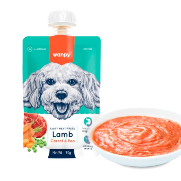 Wanpy Dog Tasty Meat Paste - Lamb, Carrot &amp; Pea -  90g