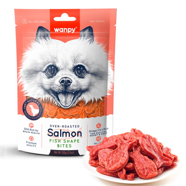 Wanpy Salmon Fish Shape Bites - 100g