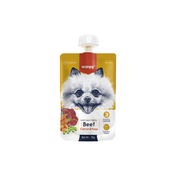 Wanpy Dog Tasty Meat Paste - Beef, Carrot &amp; Pea -  90g