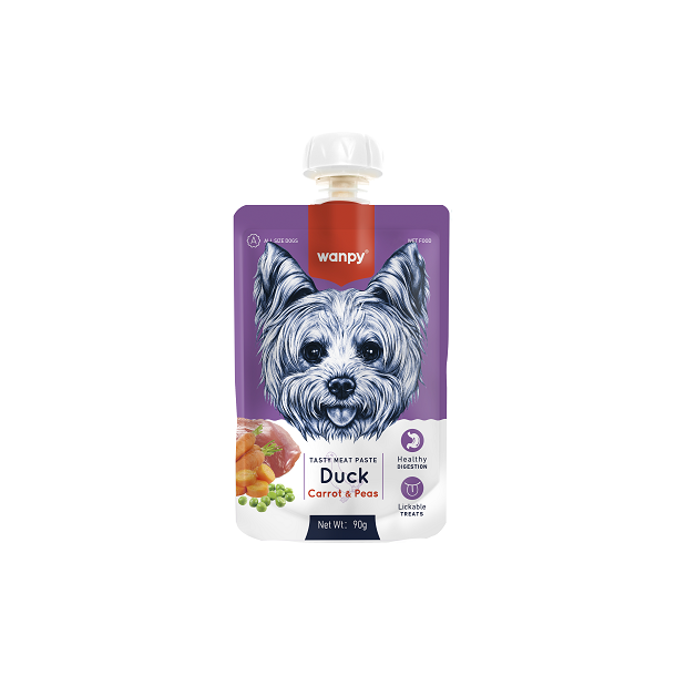Wanpy Dog Tasty Meat Paste - Duck, Carrot &amp; Pea -  90g