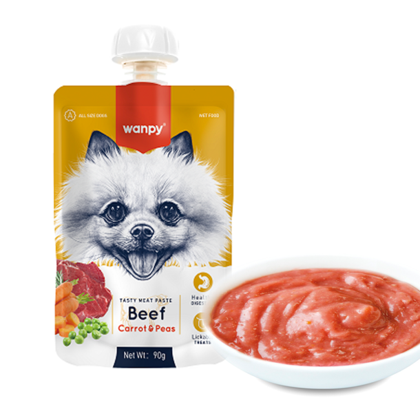 Wanpy Tasty Meat Paste - Beef, Carrot &amp; Pea - 90g