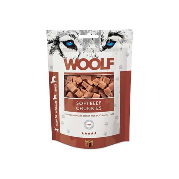 Woolf Soft Beef Chunkies - 100g